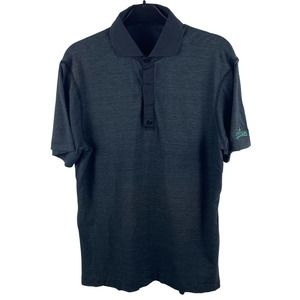 Lululemon Post Practice Polo Smashfest Logo Men‎ Small Black Stretch Athletic